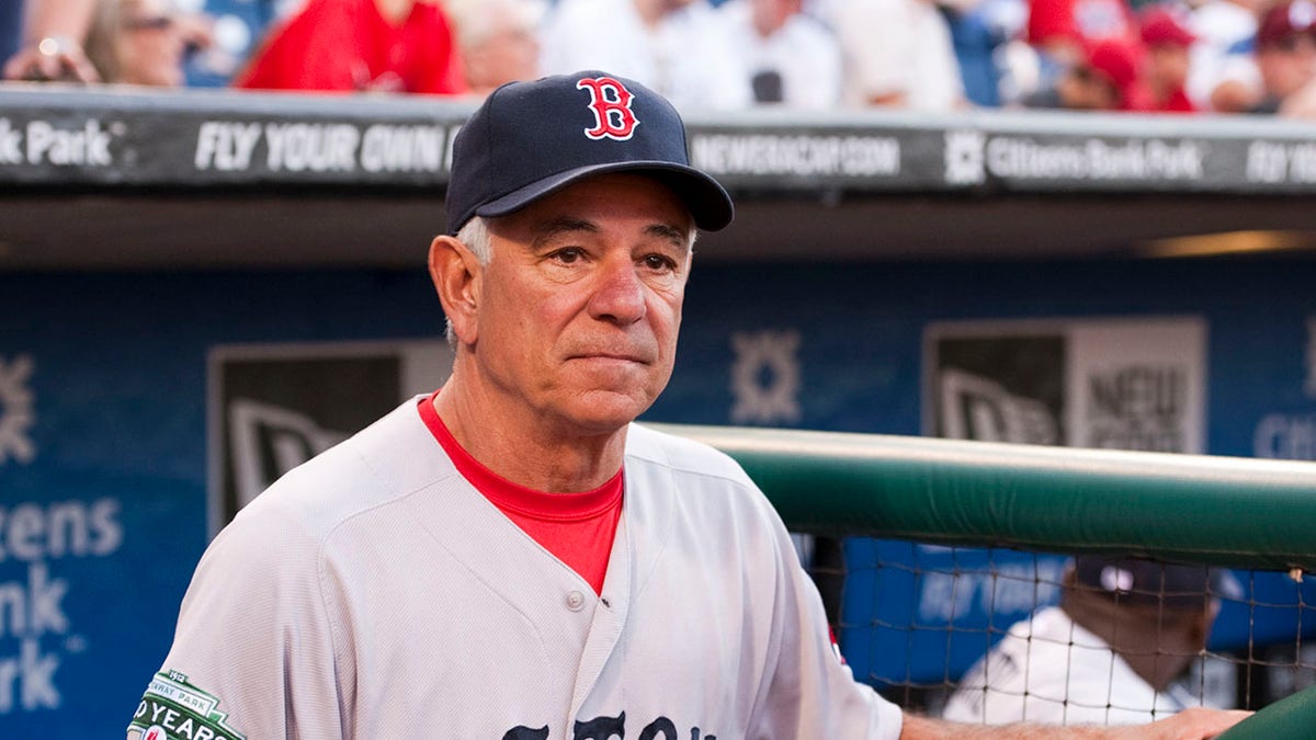 Bobby Valentine appears before a baseball game