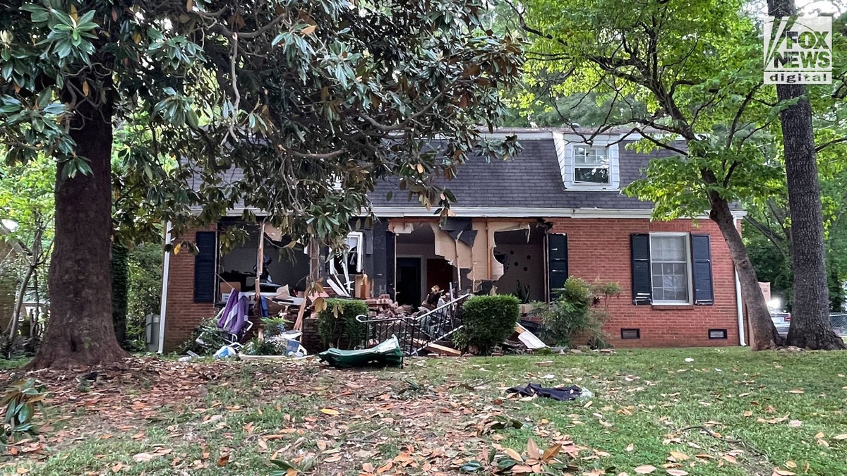 The home where four law enforcement officers were killed remains destroyed in Charlotte, North Carolina