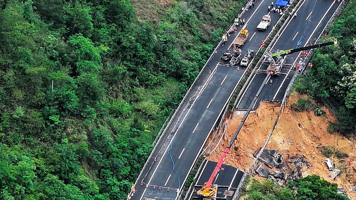 Collapsed road