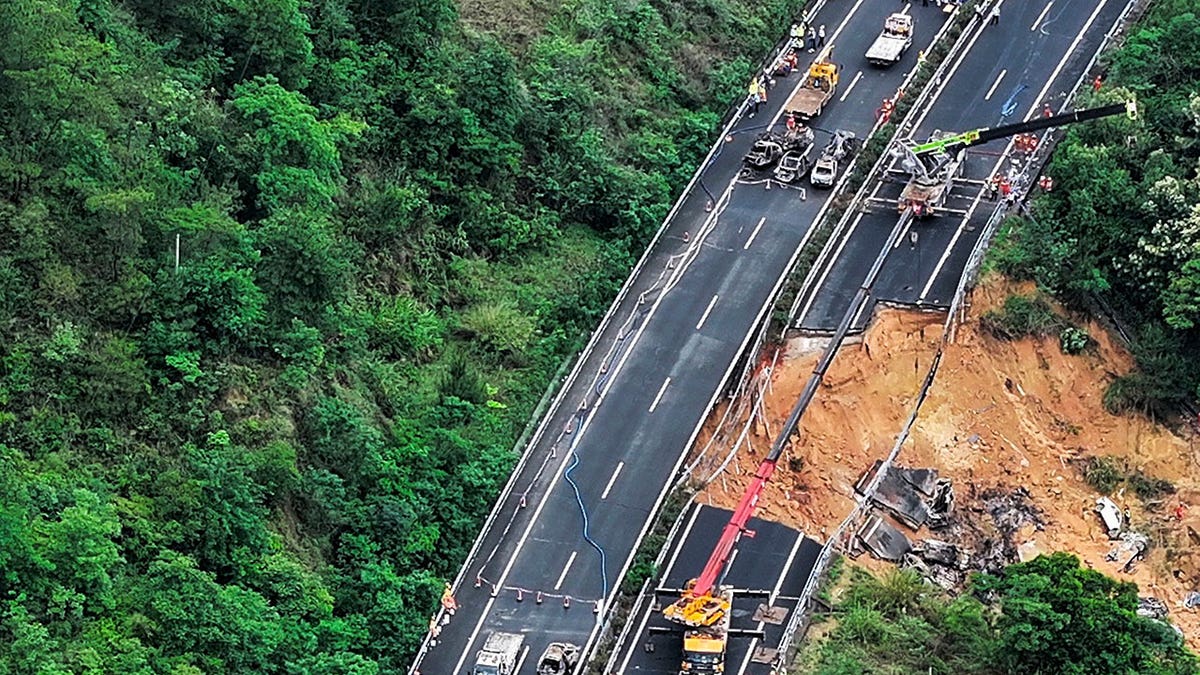 Collapsed road