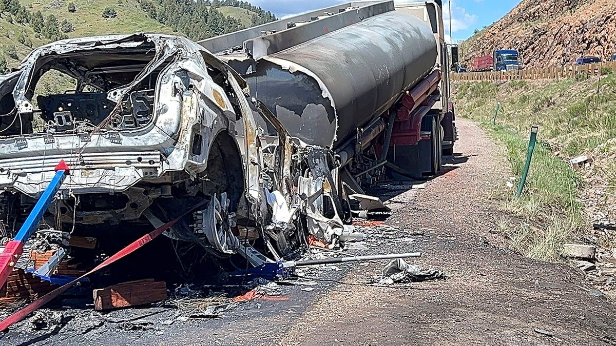 Aftermath of I-70 tanker truck fire
