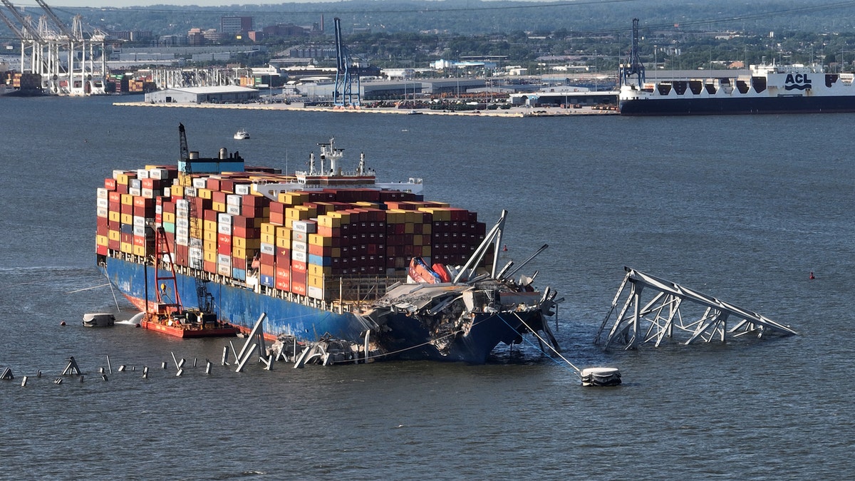 A steel truss from the destroyed Francis Scott Key Bridge that was pinning the container ship Dali in place was detached from the ship using a controlled detonation of explosives in the Patapsco River