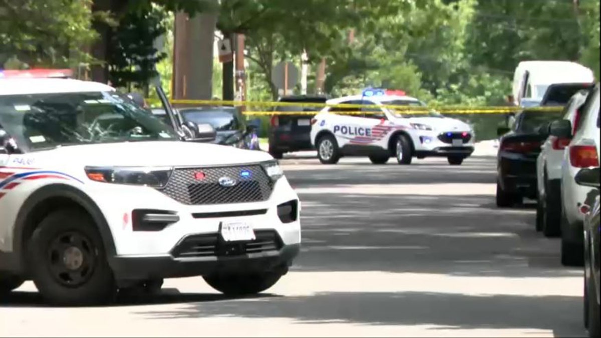 DC police cars at scene of shooting