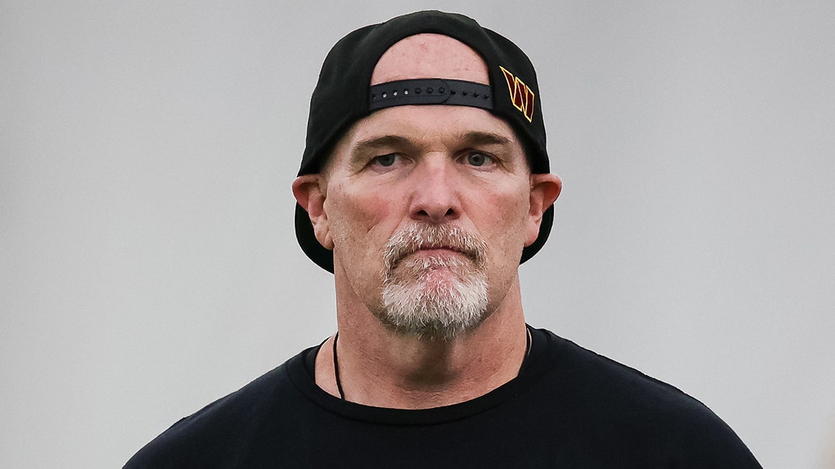 Commanders Coach Dan Quinn Wore a Redskins-Themed Shirt to Practice