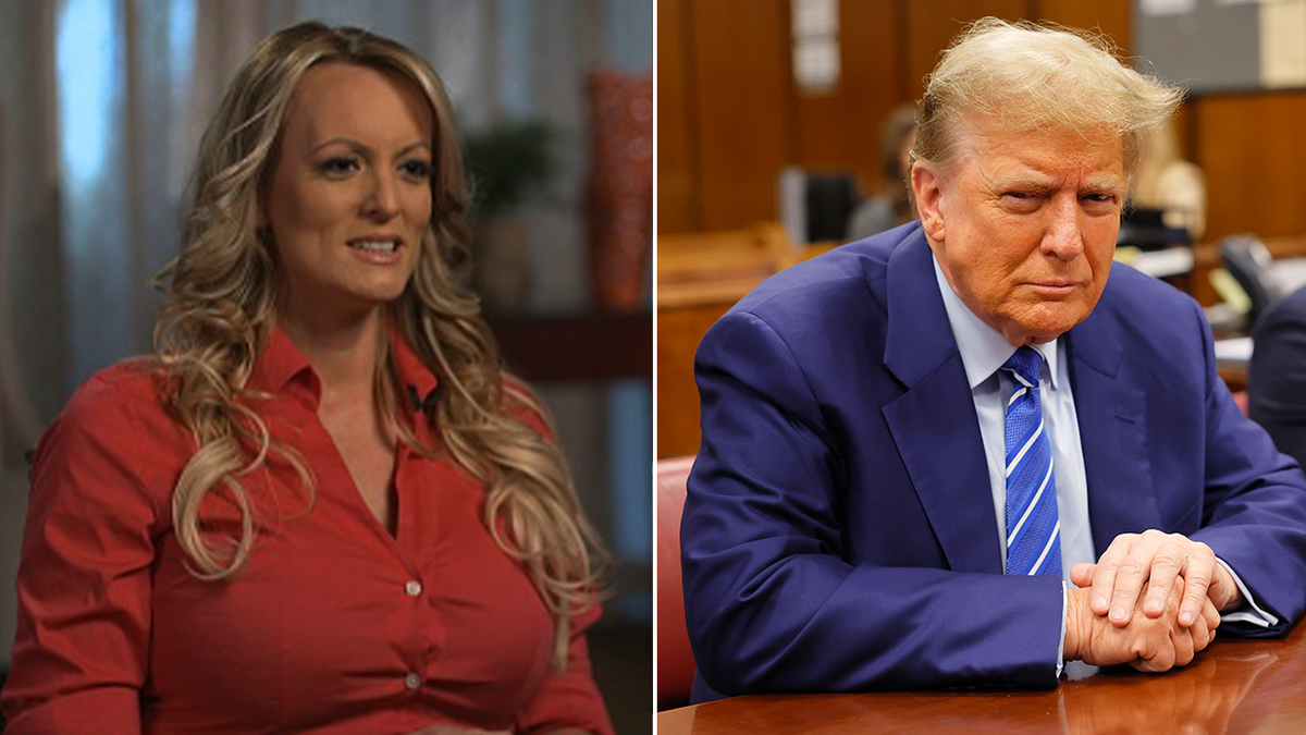 Stormy Daniels and Donald Trump divided  image