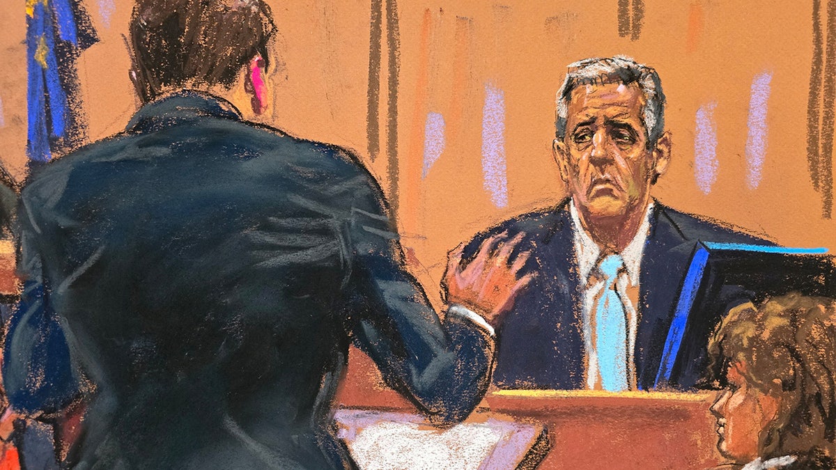 Michael Cohen is cross examined by defense lawyer Todd Blanche during former U.S. President Donald Trump's criminal trial