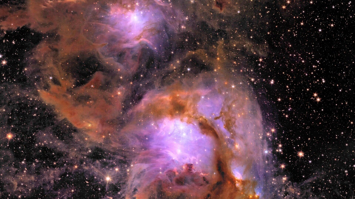 The ESA's space telescope Euclid captured this image of brilliant red and pink star-forming region Messier 78.