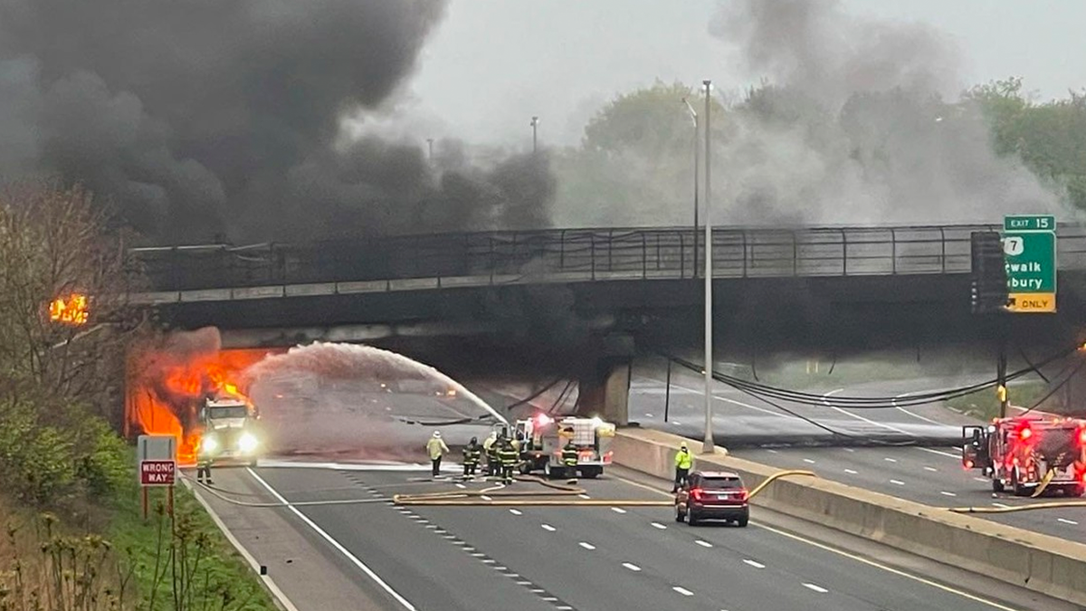 Scene of fiery crash on I-95