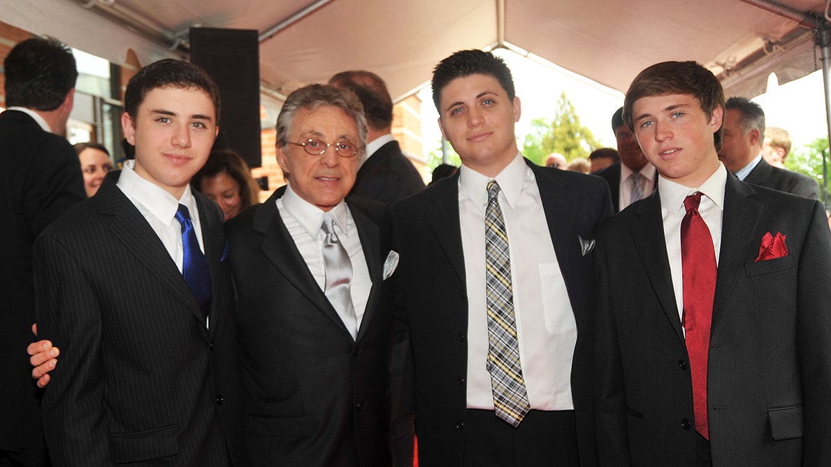 Frankie Valli with his sons at his Hall of Fame ceremony