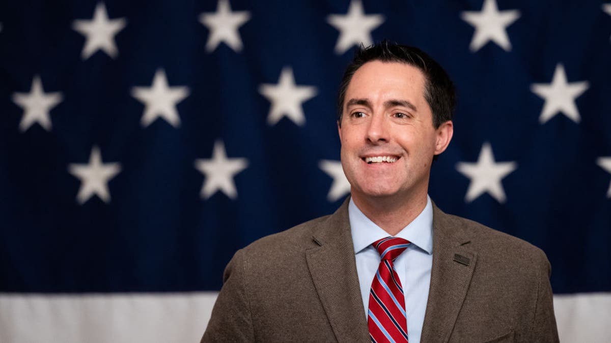 Frank LaRose, Republican candidate for Senate, attends the Columbiana County Lincoln Day Dinner in Salem, Ohio on Friday, March 15, 2024. (Bill Clark/CQ-Roll Call, Inc via Getty Images)