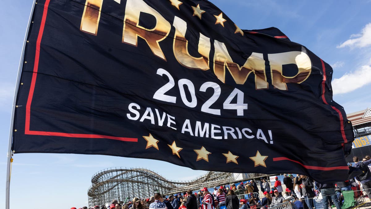 Supporters of former President Trump gather for a rally in Wildwood, New Jersey, on May 11, 2024. (Andrew Lichtenstein/Corbis via Getty Images)