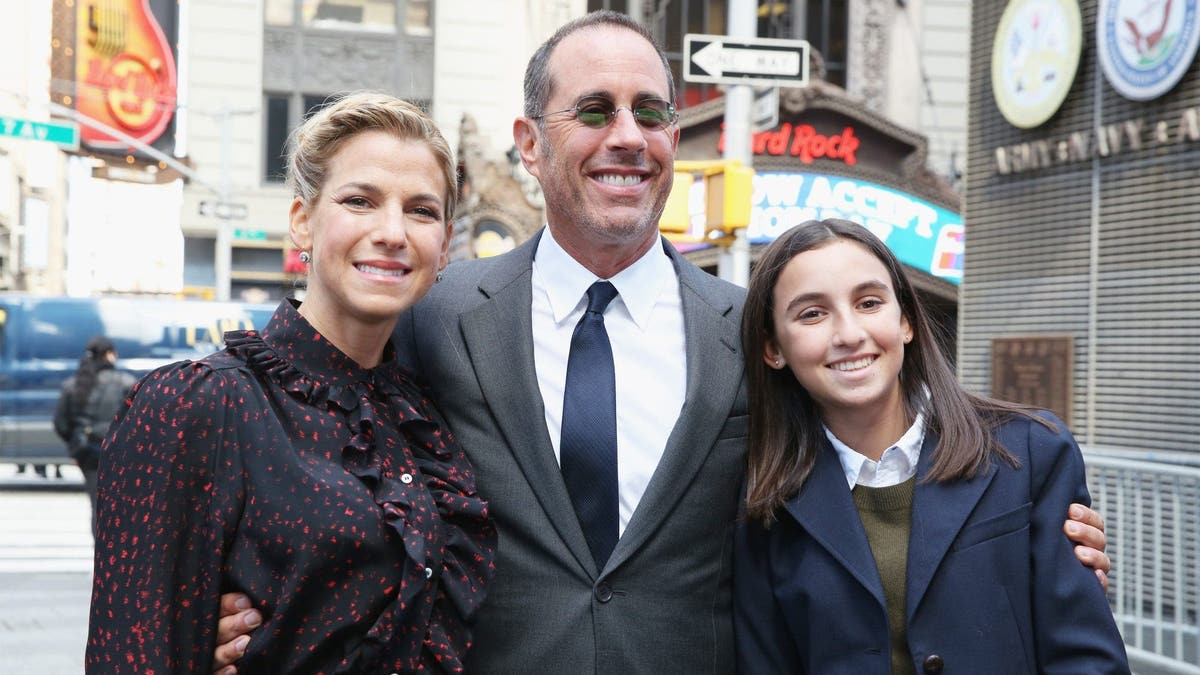 Founder/president of GOOD+ Foundation, Jessica Seinfeld, comedian Jerry Seinfeld and daughter Sascha Seinfeld