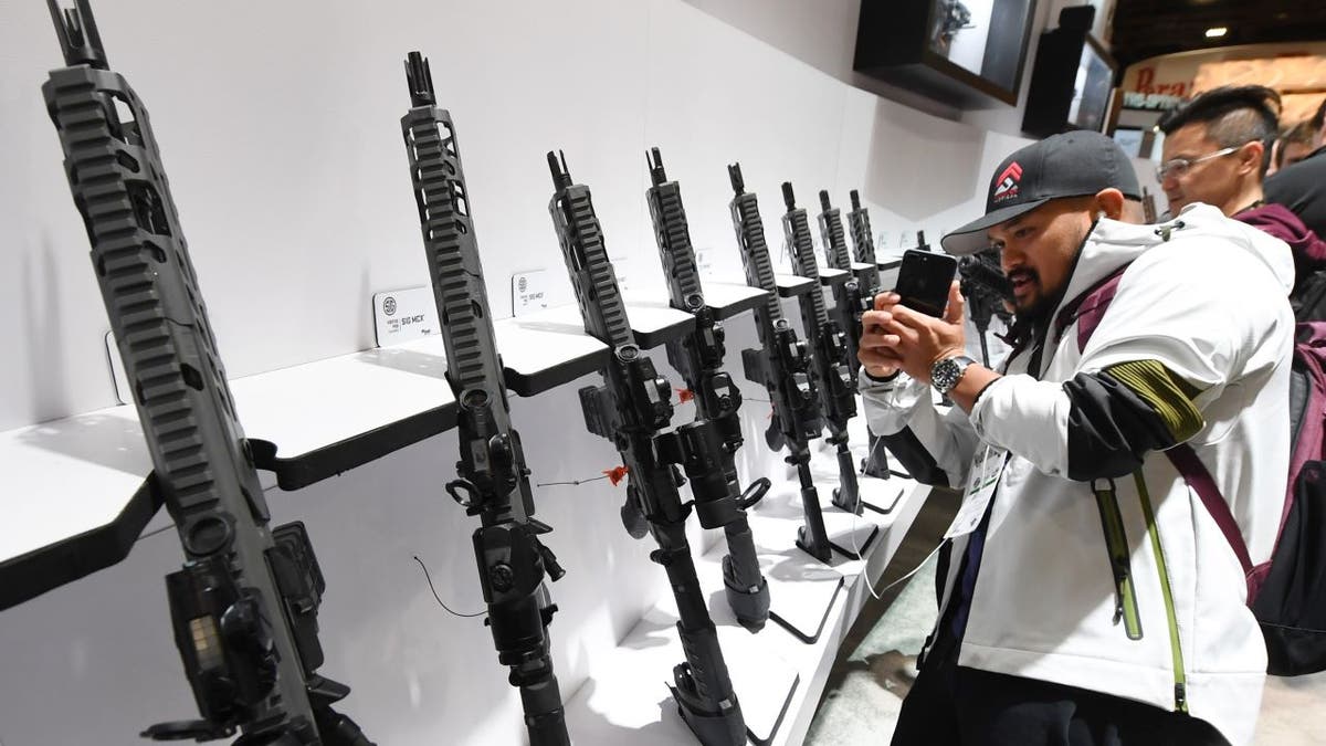 short-barreled rifles on display