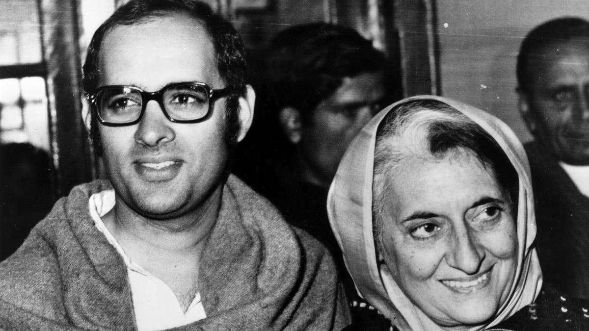 Indira Gandhi with son Sanjay