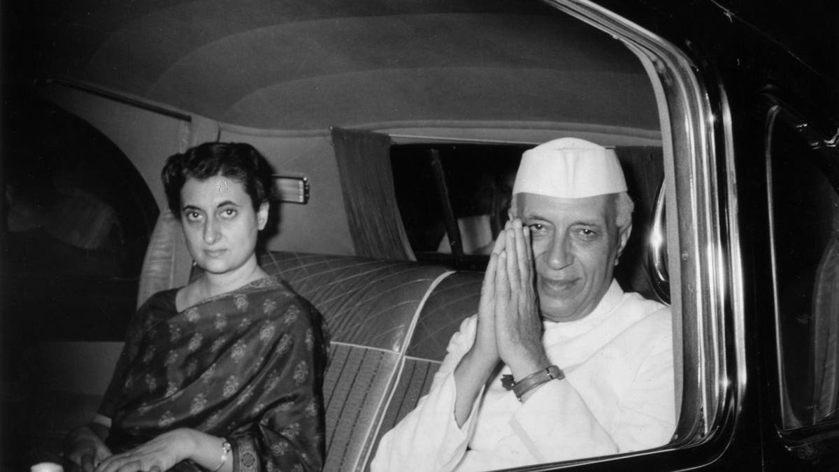 Indira Gandhi with father Nehru