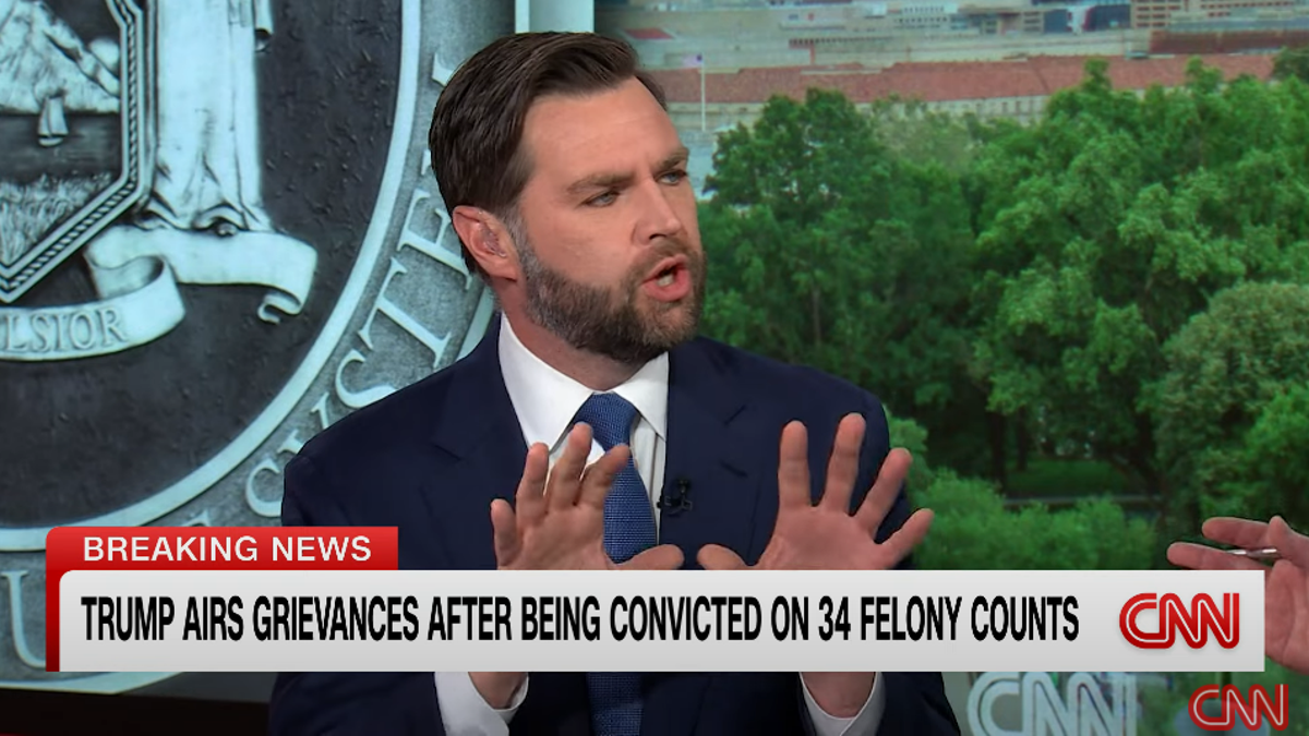 J.D. Vance speaks during a CNN interview.