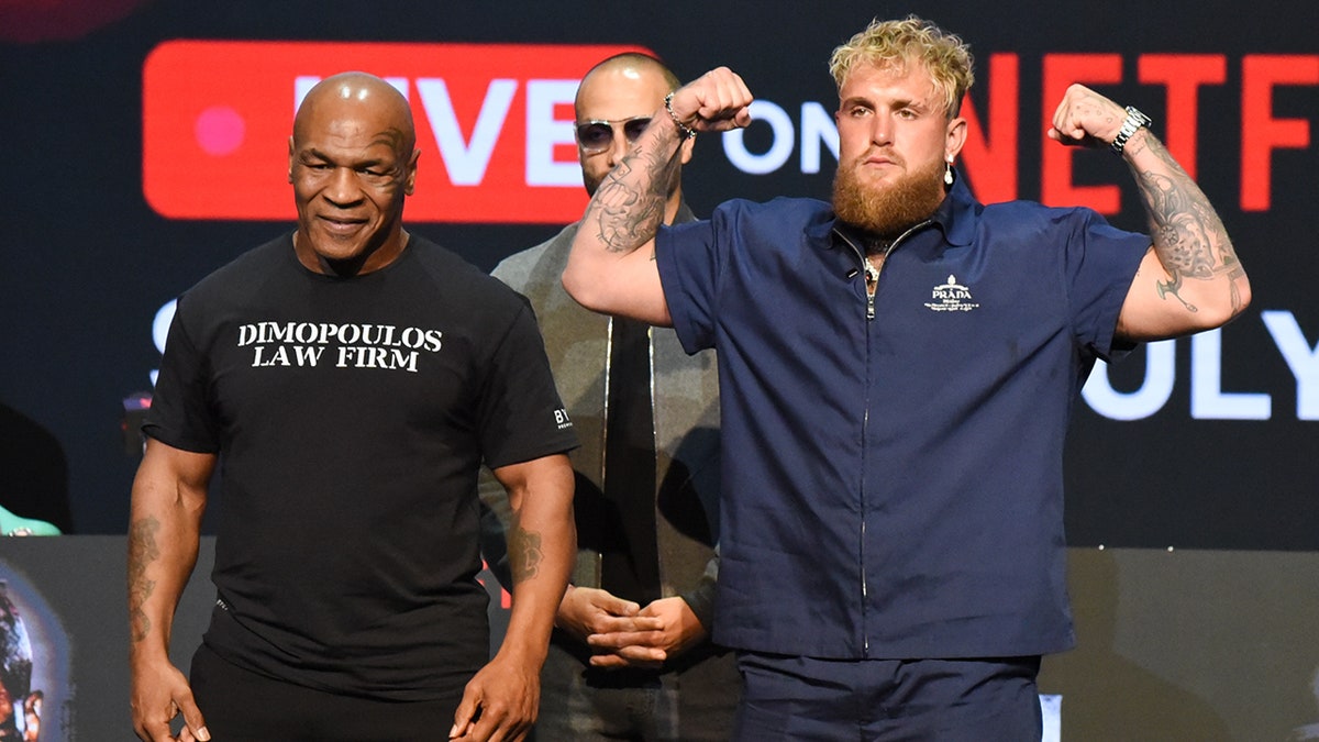 Mike Tyson and Jake Paul pose