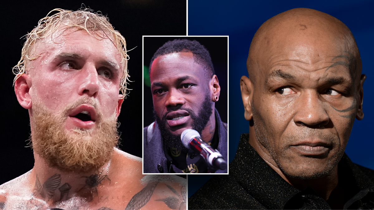 Jake Paul, Deontay Wilder, and Mike Tyson side by side