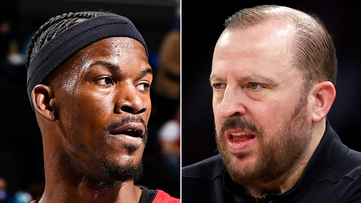 Jimmy Butler and Tom Thibodeau side by side