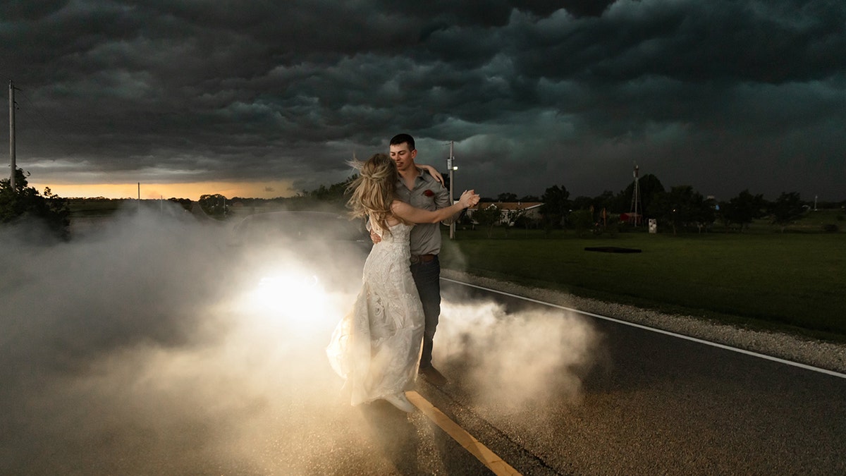 Kansas couple dancing in the streets