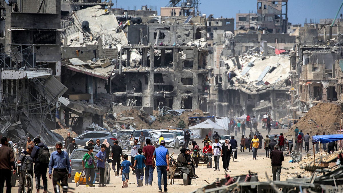 Destroyed buildings in Gaza Strip
