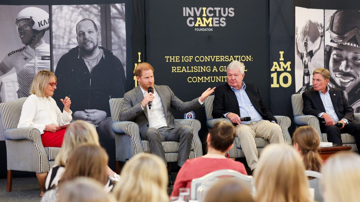 Prince Harry on stage for a panel for The IGF Conversation: Realising a Global Community