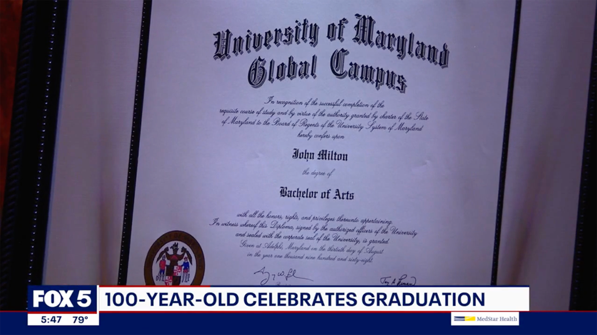 diploma saying University of Maryland Global Campus