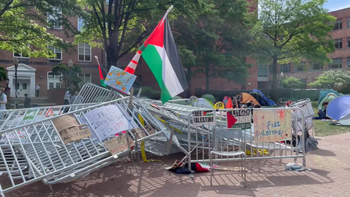 The pro-Palestinian pupil  encampment astatine  GWU