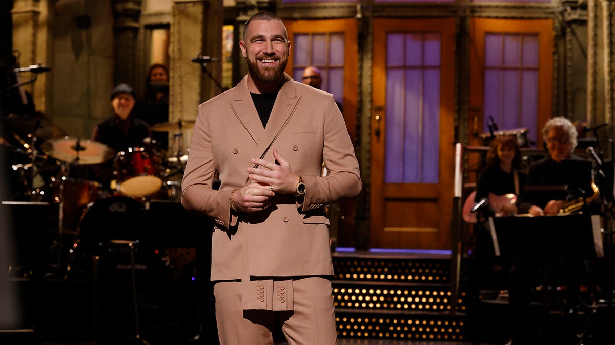 Travis Kelce during his SNL monologue