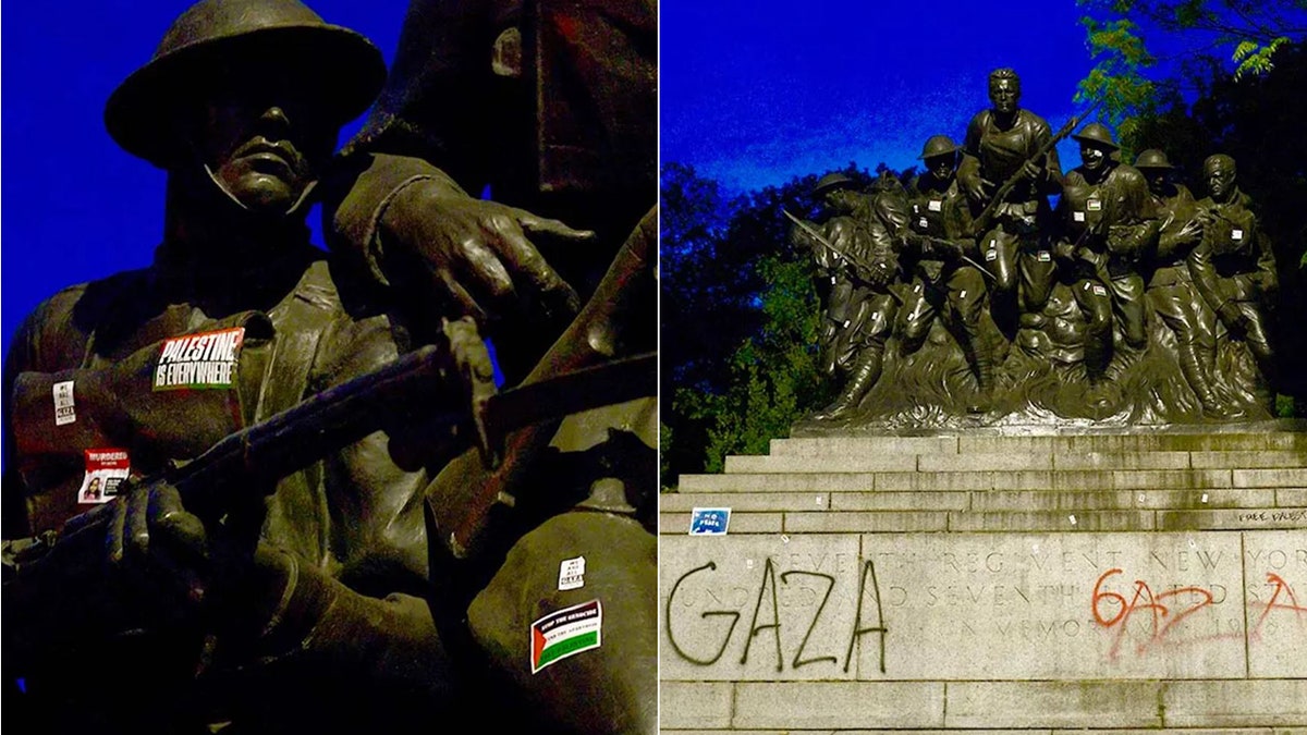 A World War I memorial defaced in Central Park