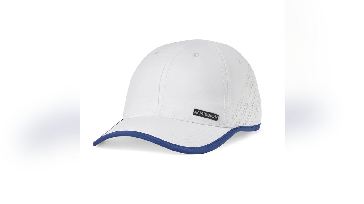 Try a sweat-wicking cap with SPF protection.