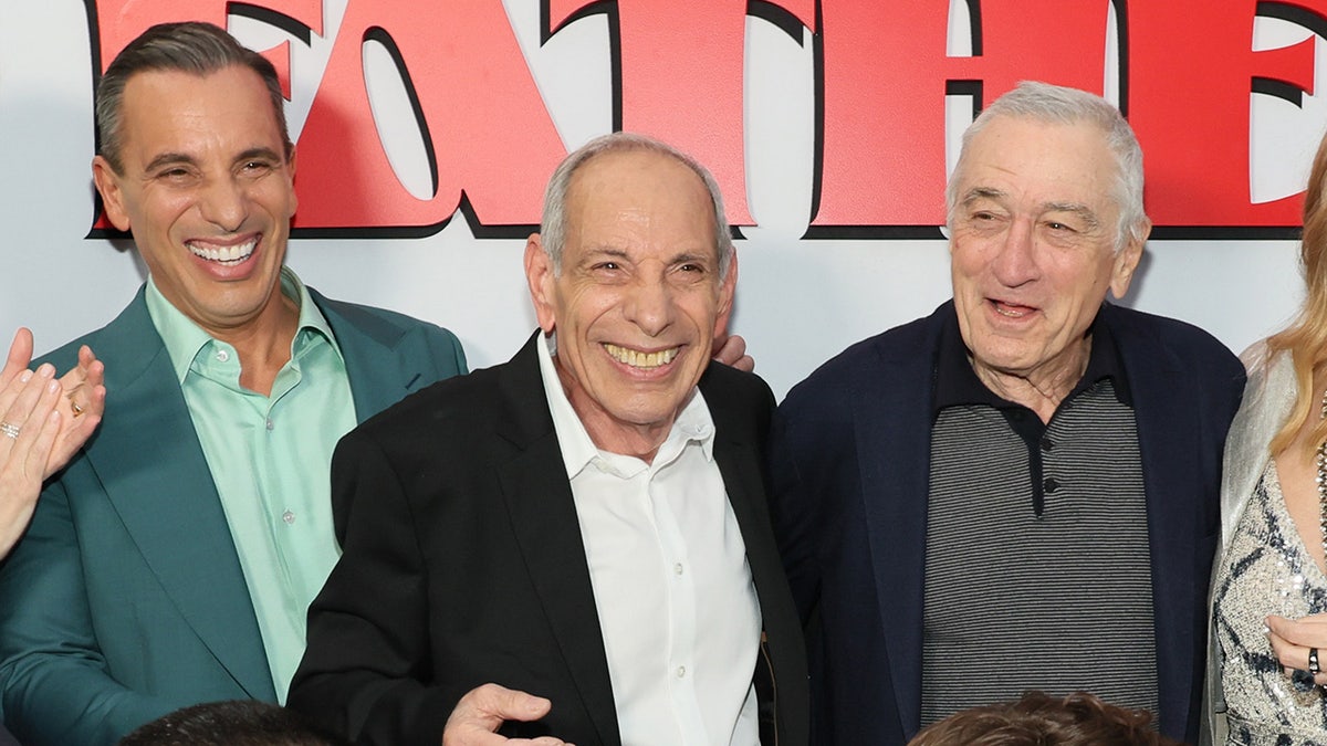 Sebastian Maniscalco with his father, Salvatore, and Robert De Niro at the premiere of "About My Father."