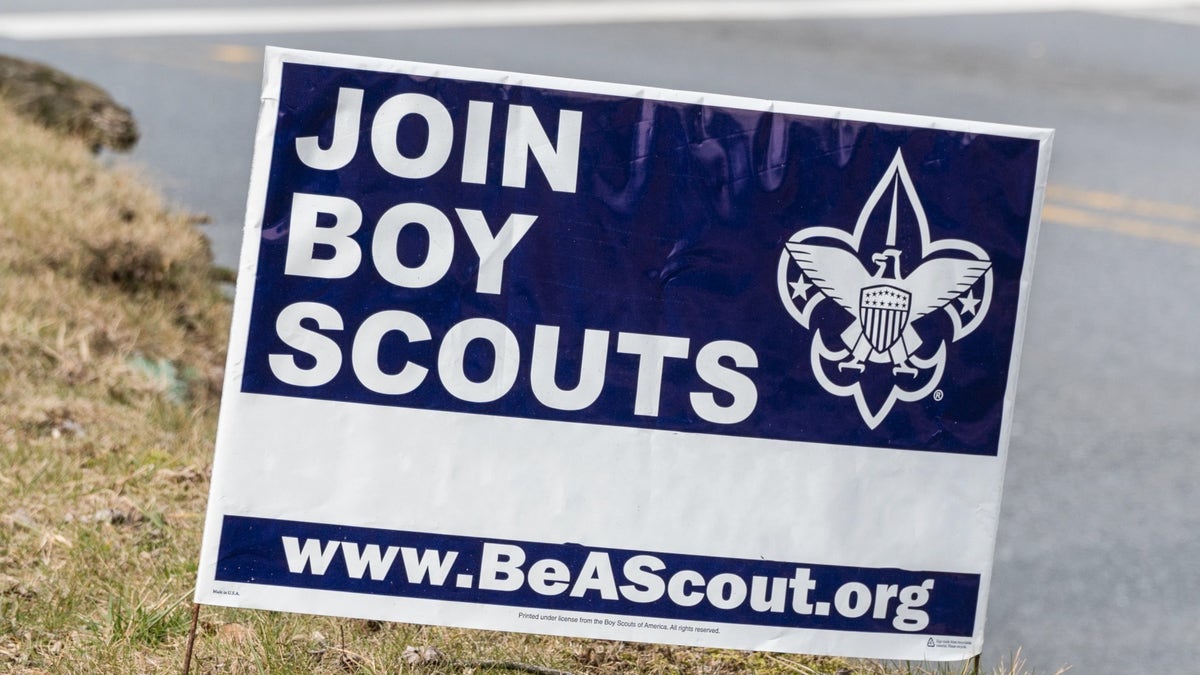 Boy Scouts recruiting sign