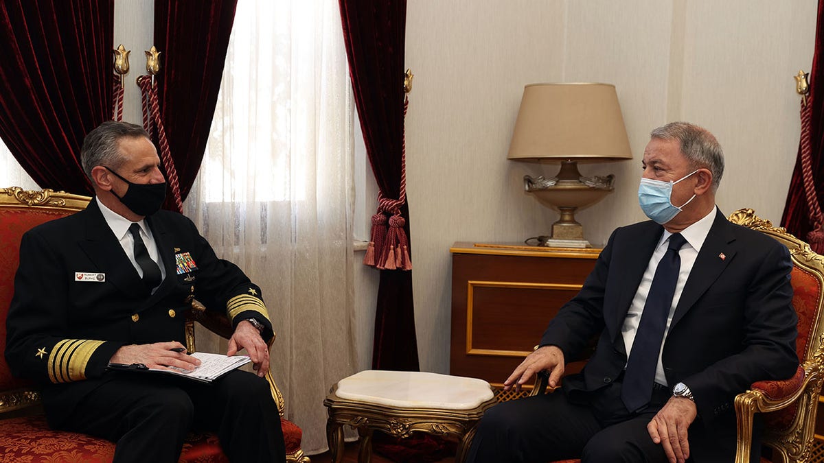 Burke speaking to the Turkish national defense minister