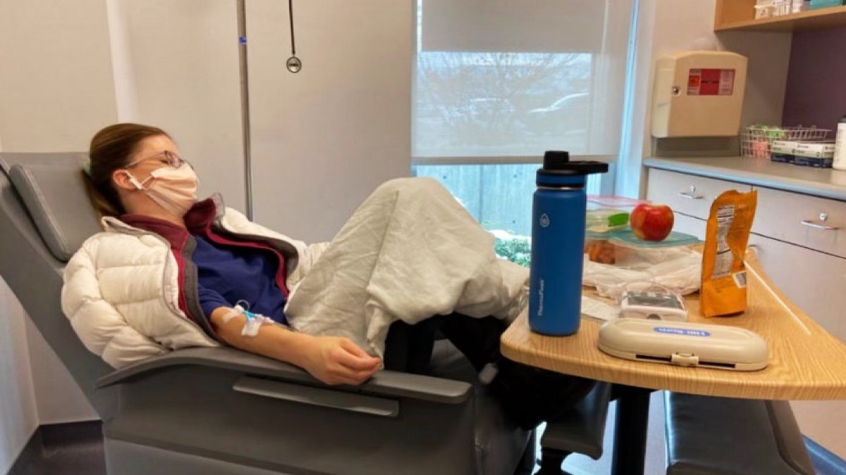 Brianne Dressen reclining in clinic room
