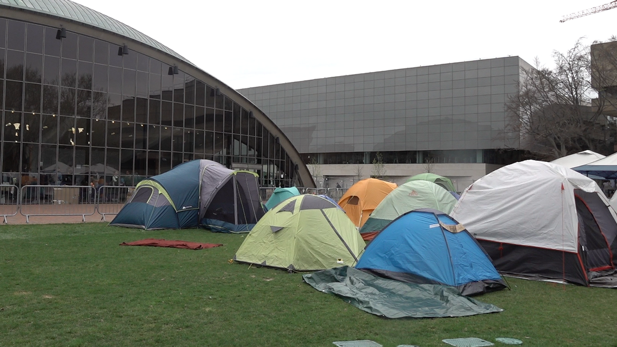 Tents on MIT campus