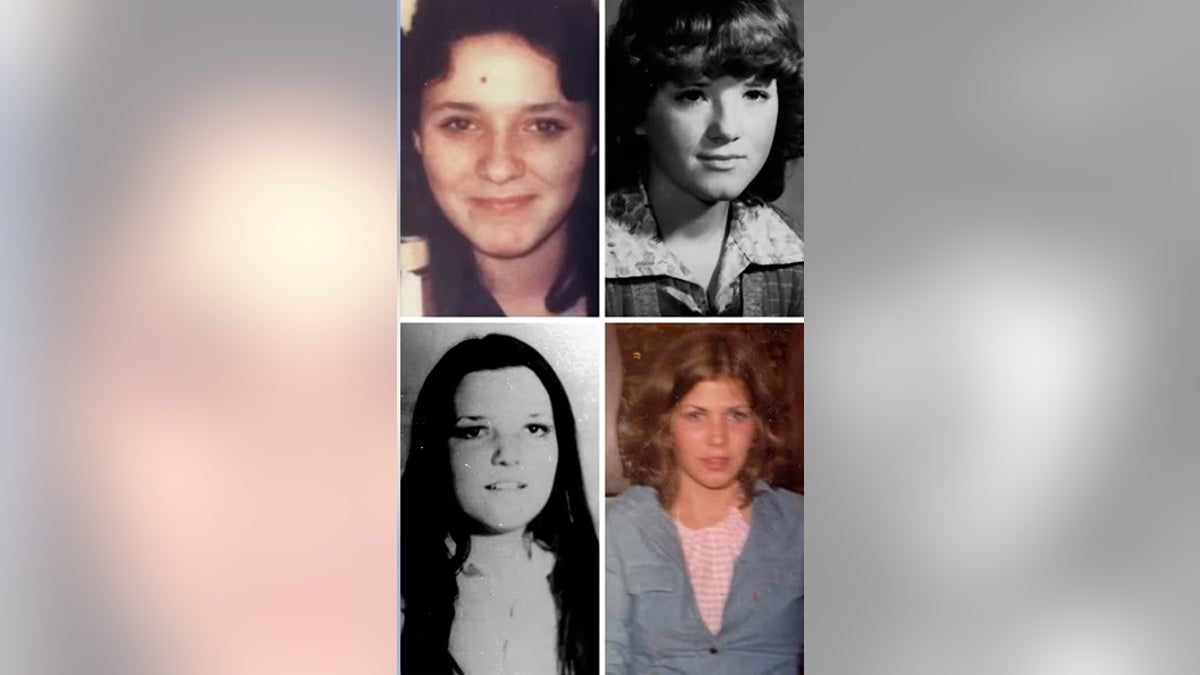 Gary Allen Srery's murder victims in Canada (from top left to bottom right): Eva Dvorak (14), Patricia McQueen (14), Melissa Rehorek (20) and Barbara MacLean (19).