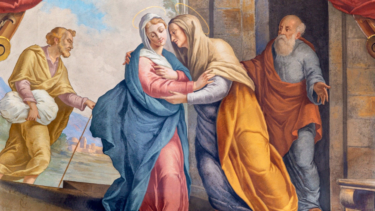 a painting of Mary's visitation to Elizabeth