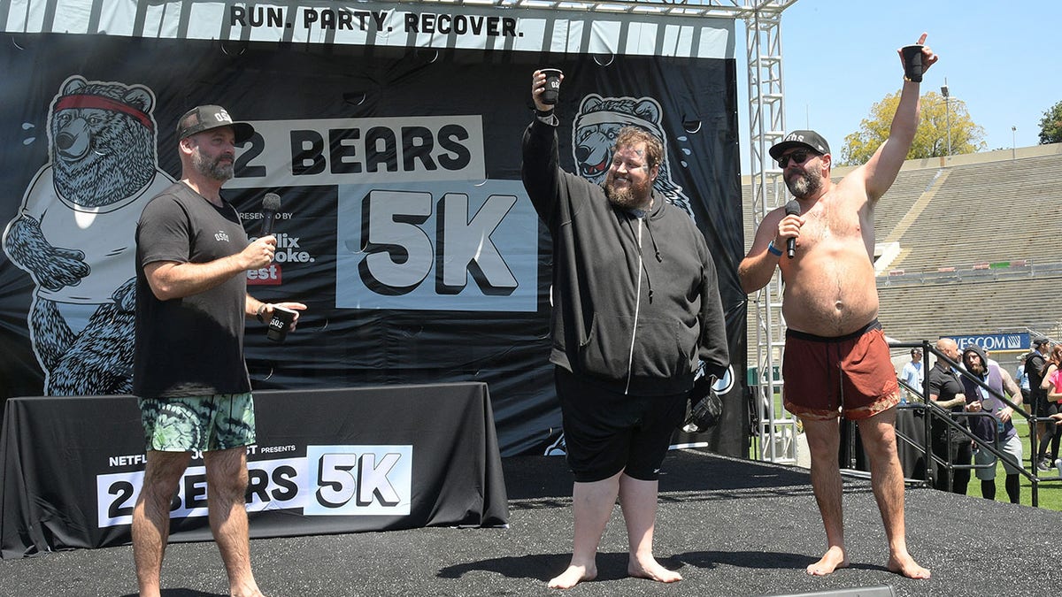 Jelly Roll speaking at the Two Bears 5K at the Rose Bowl