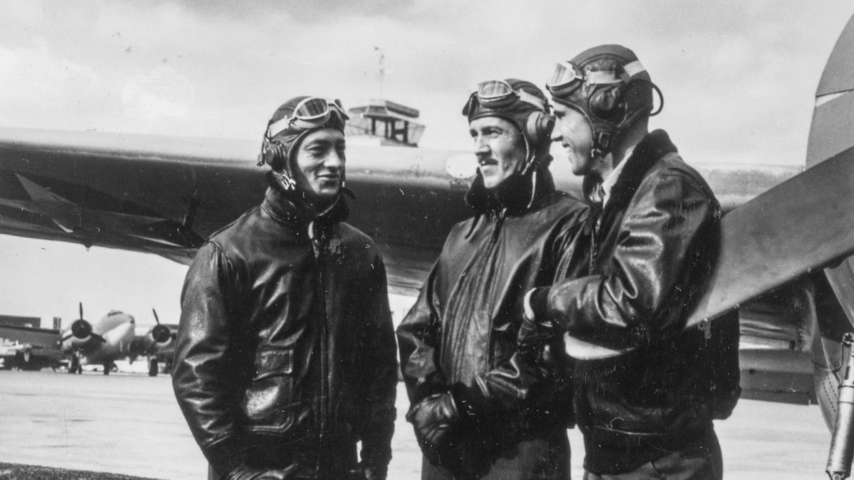 Marine aviators on Guadalcanal