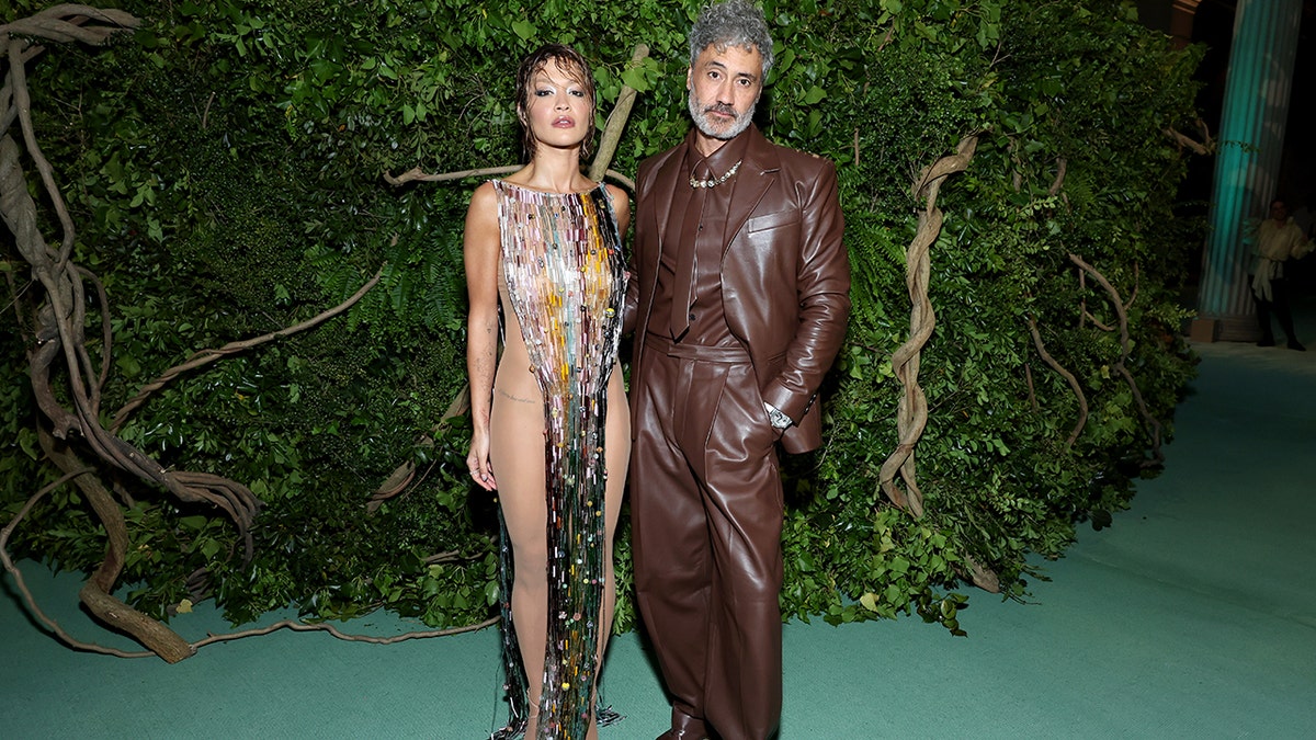Rita Ora and husband Taika Waititi walk Met Gala red carpet.