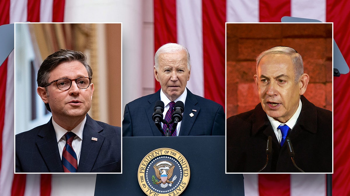 Mike Johnson, Joe Biden, Benjamin Netanyahu