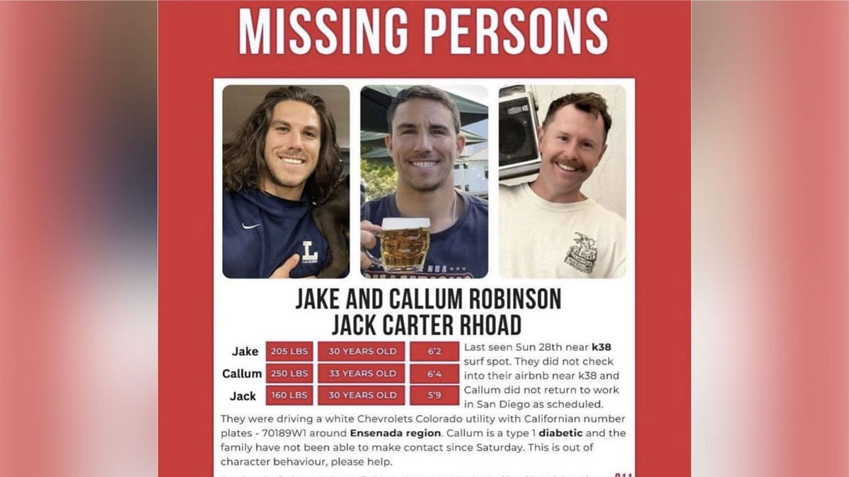 Missing surfers successful Mexico poster