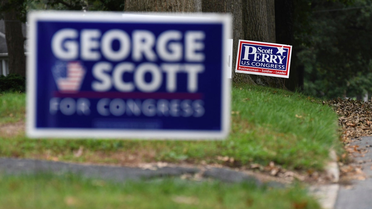 Lawn signs in Camp Hill, Pennsylvania