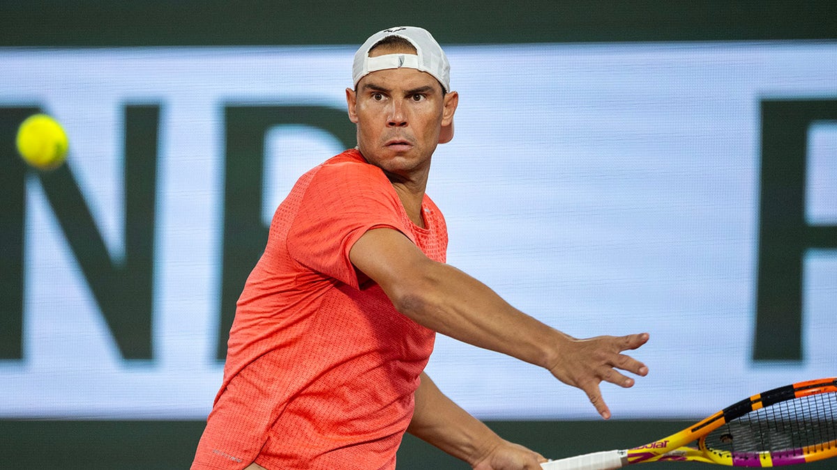Rafael Nadal practicing