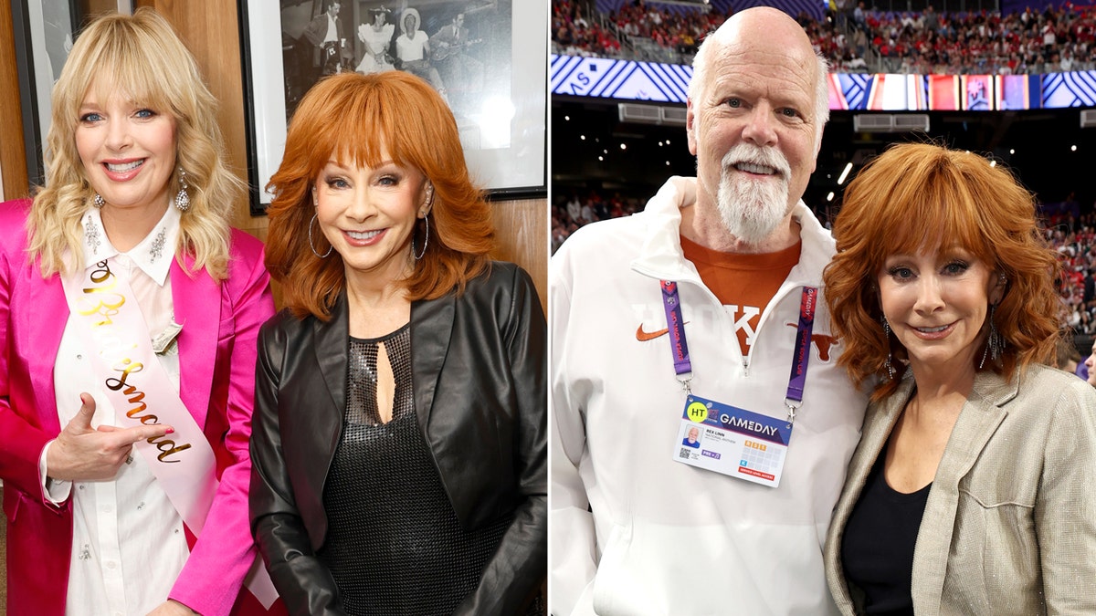 Reba McEntire with Melissa Peterman and Reba McEntire with Rex Linn split