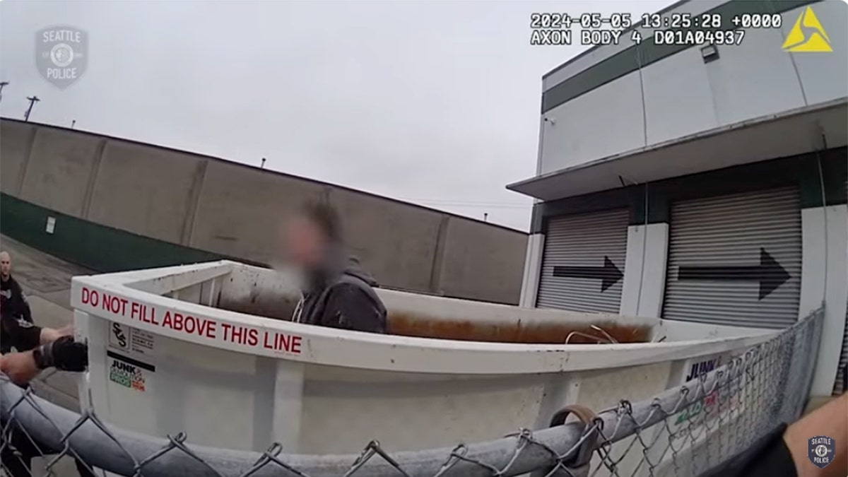 Suspect in dumpster