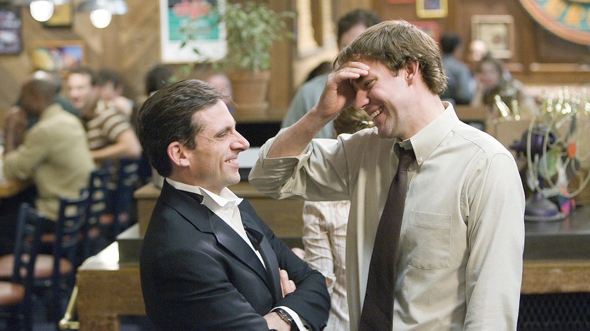 Steve Carell and John Krasinski as Michael Scott and Jim Halpert in "The Office" 