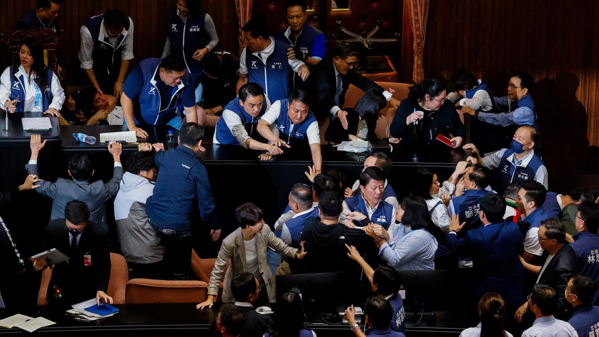 A brawl in Taiwan's parliament