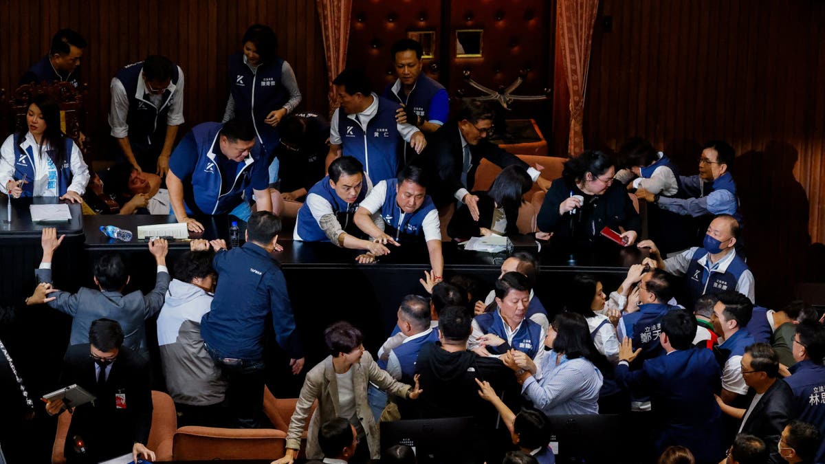 A brawl in Taiwan's parliament